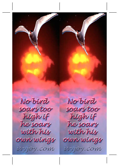 No bird soars to high if he soars with his own wings.