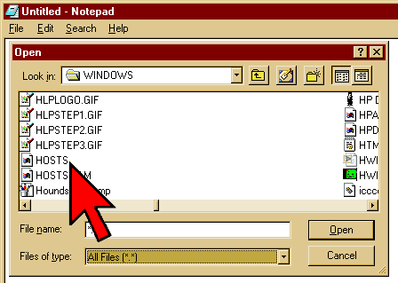 Notepad Open File Dialog